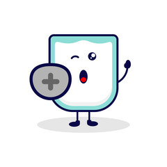 Milk protect cute character illustration