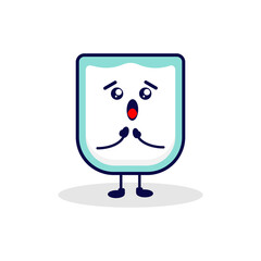 Milk surprised cute character illustration