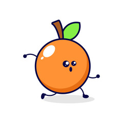 Orange run cute character illustration