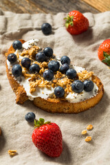 Healthy Organic Ricotta Cheese Breakfast Toasts