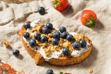 Healthy Organic Ricotta Cheese Breakfast Toasts