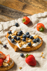 Healthy Organic Ricotta Cheese Breakfast Toasts