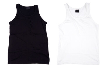 Black and white tank top tshirt template ready for your own graphics.
