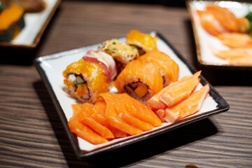 Traditional Japanese food Sushi.