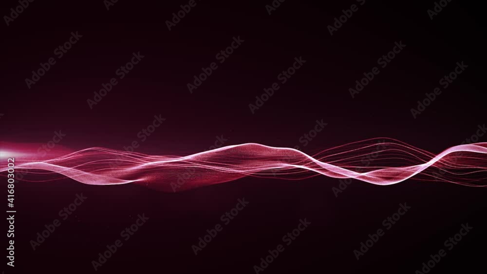 Poster abstract technology waving field fx with lens background loop/ 4k animation of an abstract fractal b
