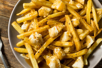 Homemade Unhealthy Canadian Poutine French Fries