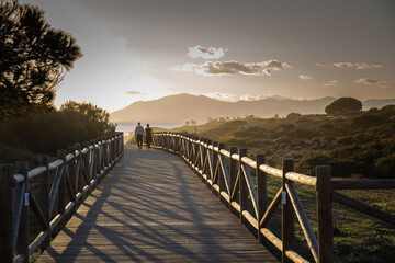 Sunsets over Cabopino beaches in Marbella