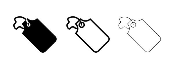 Label vector icon. This icon is a rectangular tag icon for trading goods. Editable alternating line. Label, price icon sticker symbol. Tag sale vector, tag set.