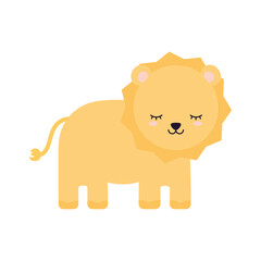 Obraz na płótnie Canvas cute lion on a white background
