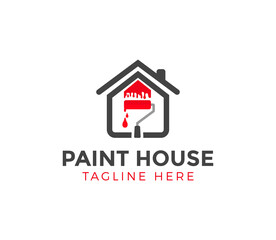 paint house logo design, icon, symbol, vector, template