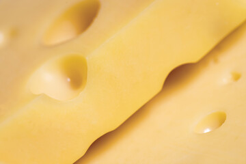 cheese with big holes close up macro