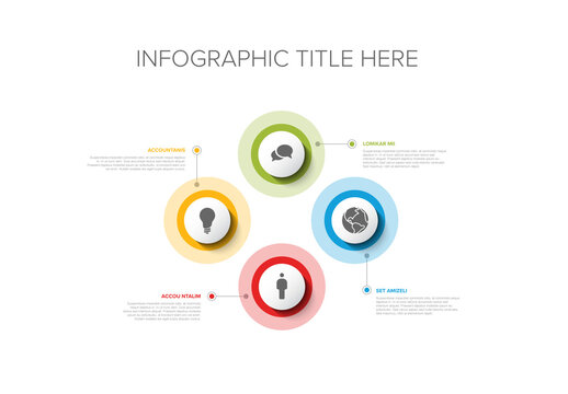Simple Infographic with Four Circle Icon Elements