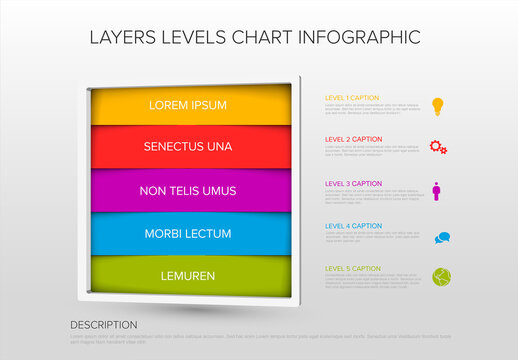 Layers Levels in Square Fram Infographic Layout