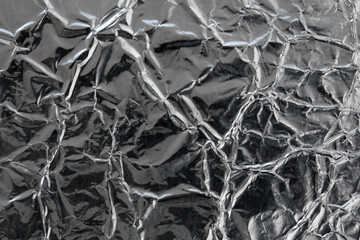 Crumpled foil texture and blank space