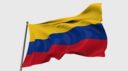 Colombia FLAG ISOLATED IN GREAY BACKGROUND.337