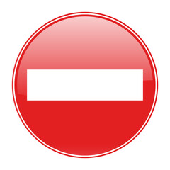 illustration Warning red circle icon on white background. Prohibition concept. No traffic street symbol. 