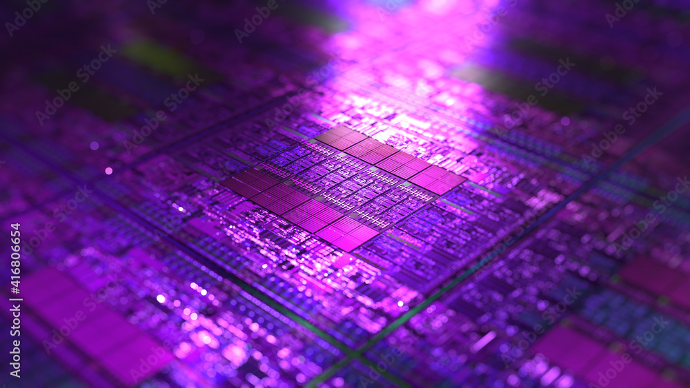 Poster digital crypto nanotechnology, high-tech gpu, cpu background. neural network, ai, futuristic process