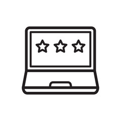 star rating icon, device star rating icon in trendy flat style, laptop icon