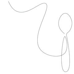 Spoon line drawing, vector illustration