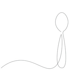 Spoon line drawing, vector illustration
