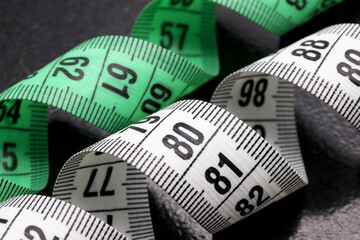 close-up colorful measuring tape on a  background