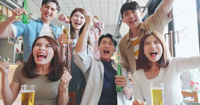 six friends watch ball games