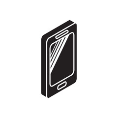 smartphone icon in trendy flat style, isometric smartphone icon 