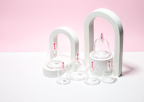Vacuum therapy. Cup massage. Hijama