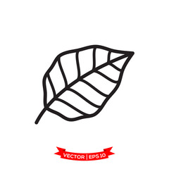 leaf icon in trendy flat design 