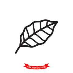leaf icon in trendy flat design 