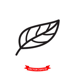 leaf icon in trendy flat design 
