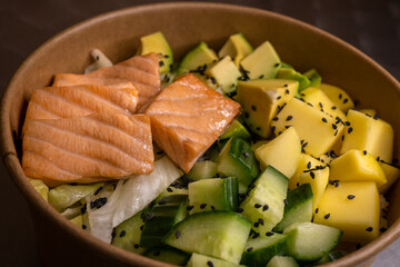salad with salmon