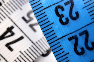 close-up colorful measuring tape on a  background