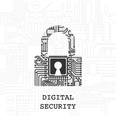 Digital padlock security wallpaper