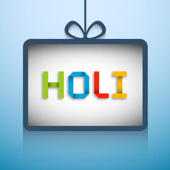 Illustration of Holi Festival with colorful intricate calligraphy vector.