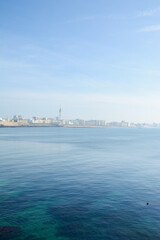 view of the city and sea