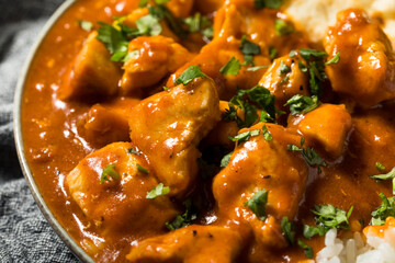 Homemade Indian Butter Chicken with Rice