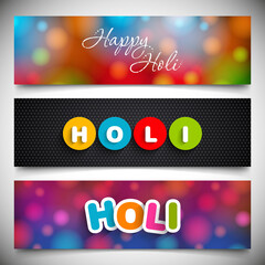 Gift card of Holi Festival with colorful intricate calligraphy vector.