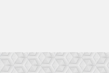 Geometric convex volumetric 3D ornament from a relief ethnic texture. Horizontal insert. White background from original cubes for wallpaper, presentations.