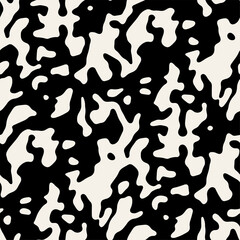 Vector seamless pattern. Abstract grunge texture with monochrome fluid stains. Creative background with blots. Decorative design with marble effect. Can be used as swatch for illustrator