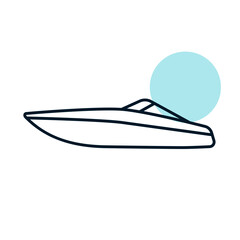 Speedboat flat vector icon design isolated