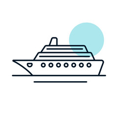 Cruise liner flat vector icon