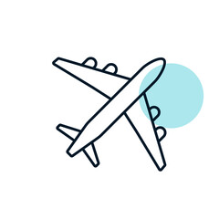 Airplane or plane flat vector icon