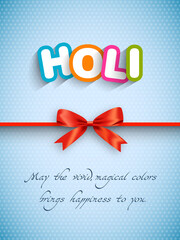 Illustration of Holi Festival with colorful intricate calligraphy vector.