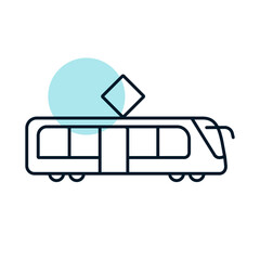 City tram flat vector icon