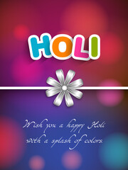 Illustration of Holi Festival with colorful intricate calligraphy vector.