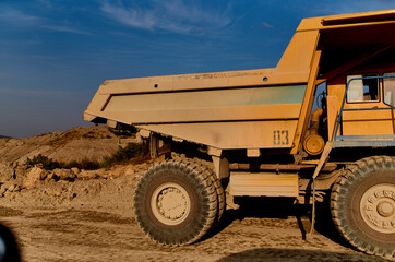 bulldozer sand construction work outdoors blue sky