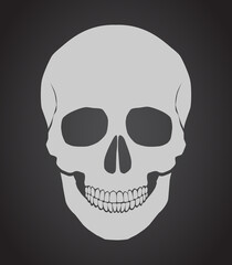 Silhouette Illustration of Human Skull Vector Human Skull