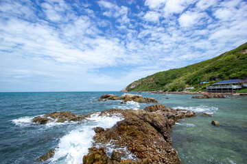 coast of the sea ,Rocks along the coast, Koh Samae San, Sattahip, Chon Buri, Thailand
