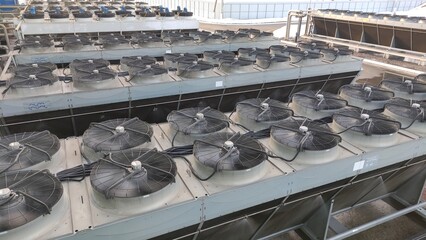 Cooling system for industrial heat exchangers. Industrial fan cooling tower.  Cooling Tower of...